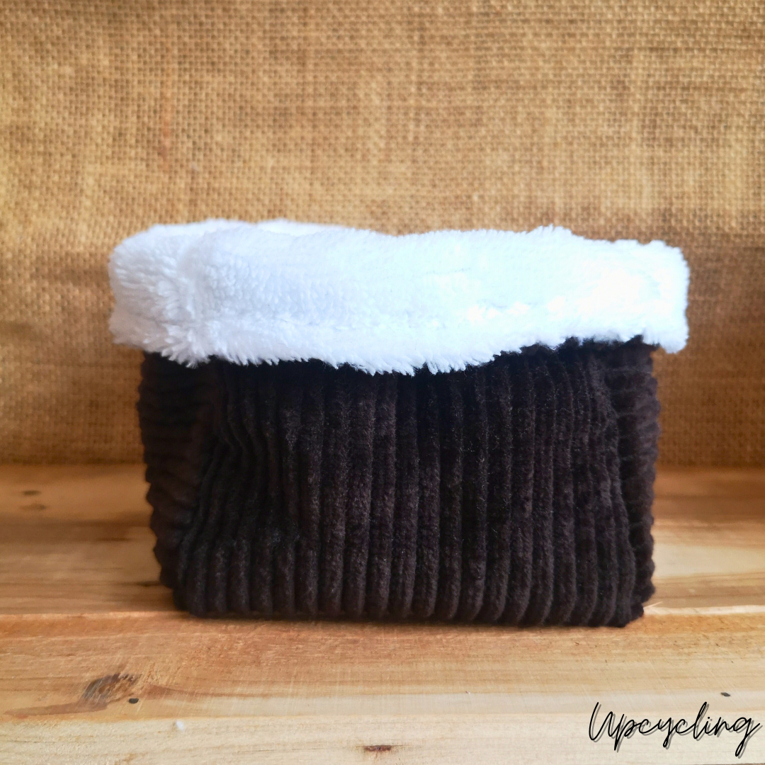 Paniers à cotons lavables Clémentine fait main en tissu UPcyclé, en Charente Maritime