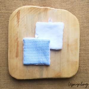 Justine, le coton lavable rayé bleu et blanc fait main