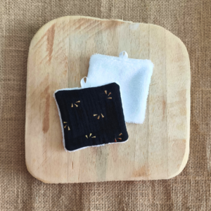 coton lavable Agathe, lingette démaquillante fait main