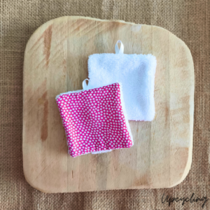 Coton lavable rose à pois fait main