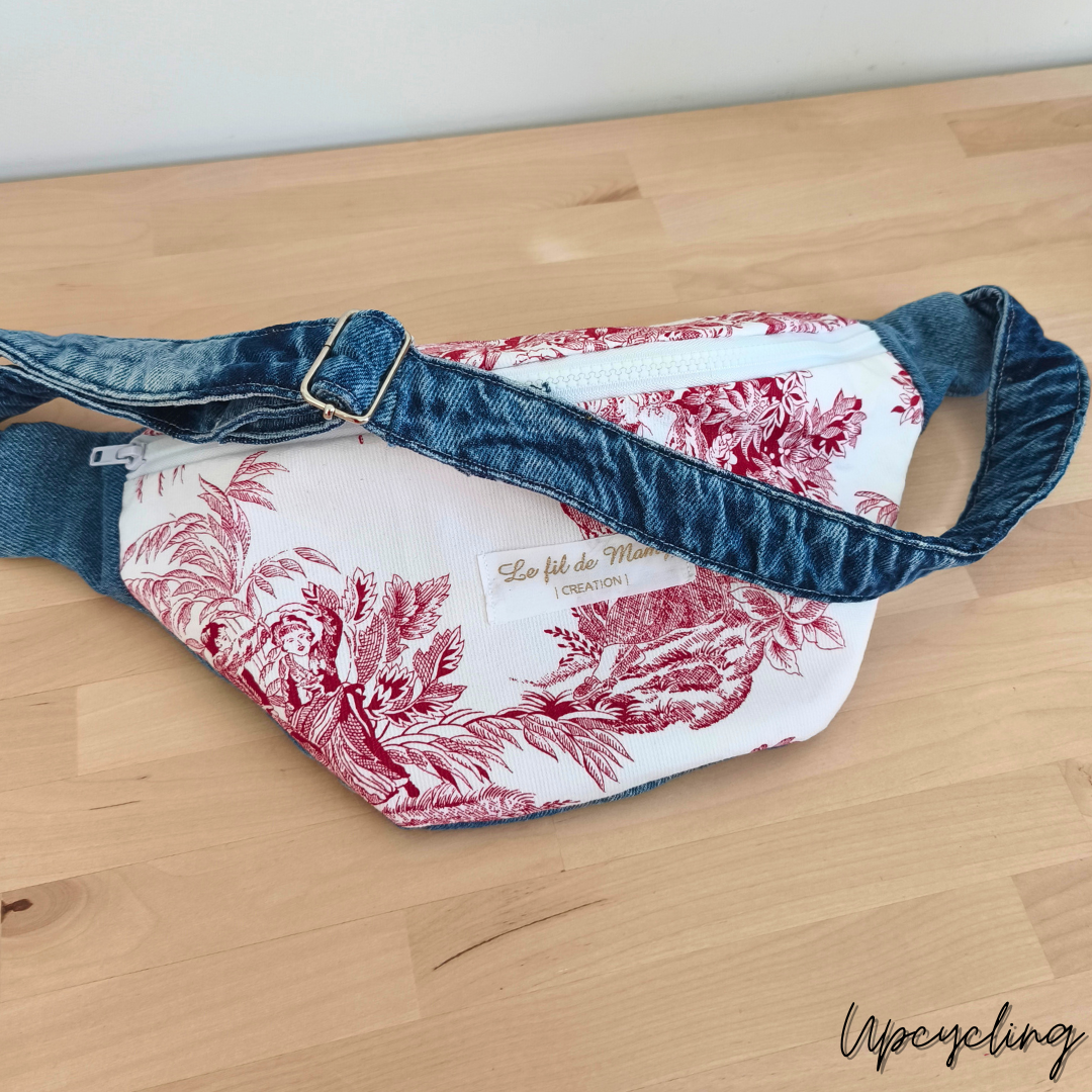 Banane Simone fait main en tissu Upcyclé et tissu vintage